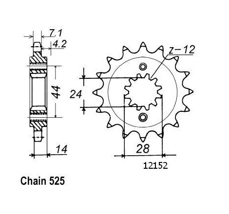 Pignone Honda Vt 750 C2 1997-2000 - 525 - 17 Denti - Simile a JTF1372