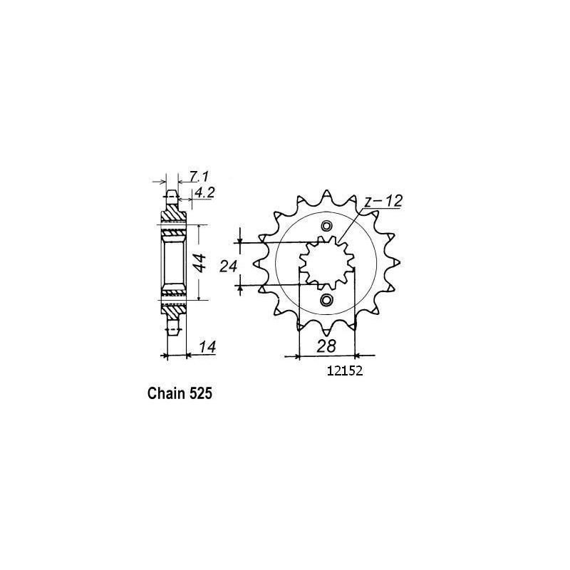 Pignone Honda Vt 750 C2 1997-2000 - 525 - 17 Denti - Simile a JTF1372