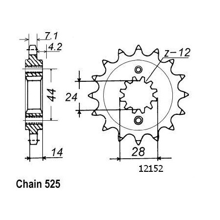 Pignone Honda Vt 750 C2 1997-2000 - 525 - 17 Denti - Simile a JTF1372