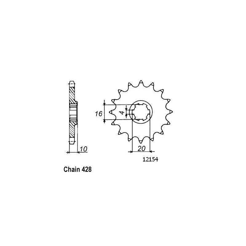 Pignone Gn 125 1996-1998 - 428 - 13 Denti - Simile a JTF410