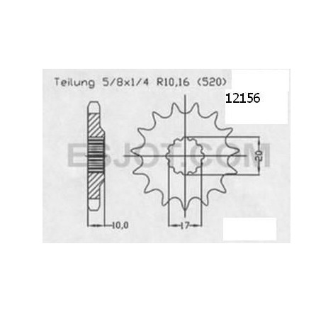 Pignone Husqvarna 125 Wr/Cr 1998-1999 - 520 - 12 Denti - Simile a JTF4026