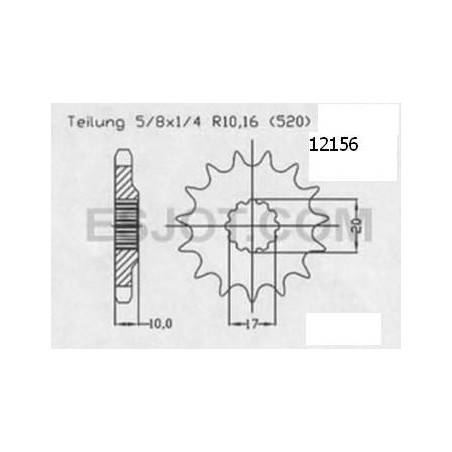 Pignone Husqvarna 125 Wr/Cr 1998-1999 - 520 - 12 Denti - Simile a JTF4026