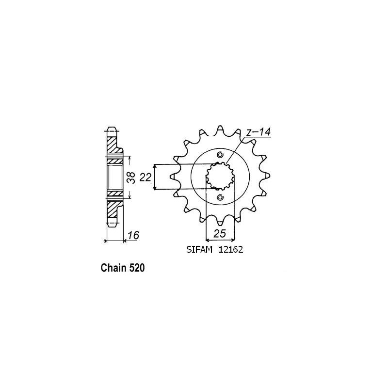 Pignone Ducati 900 Monster Ie - 520 - 14 Denti - Simile a JTF736