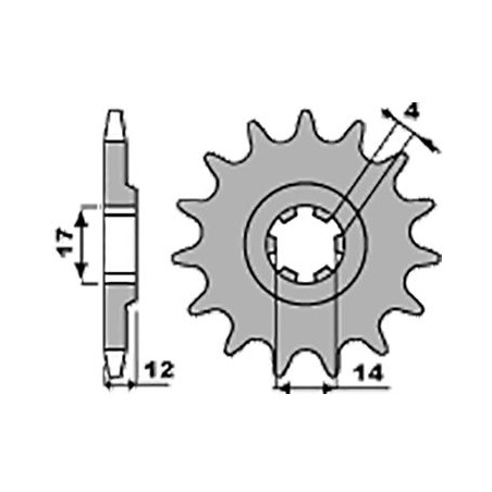 Pignone RS4 125 - Con  Scostamento - Vecchio Modello - 428 - 13 Denti