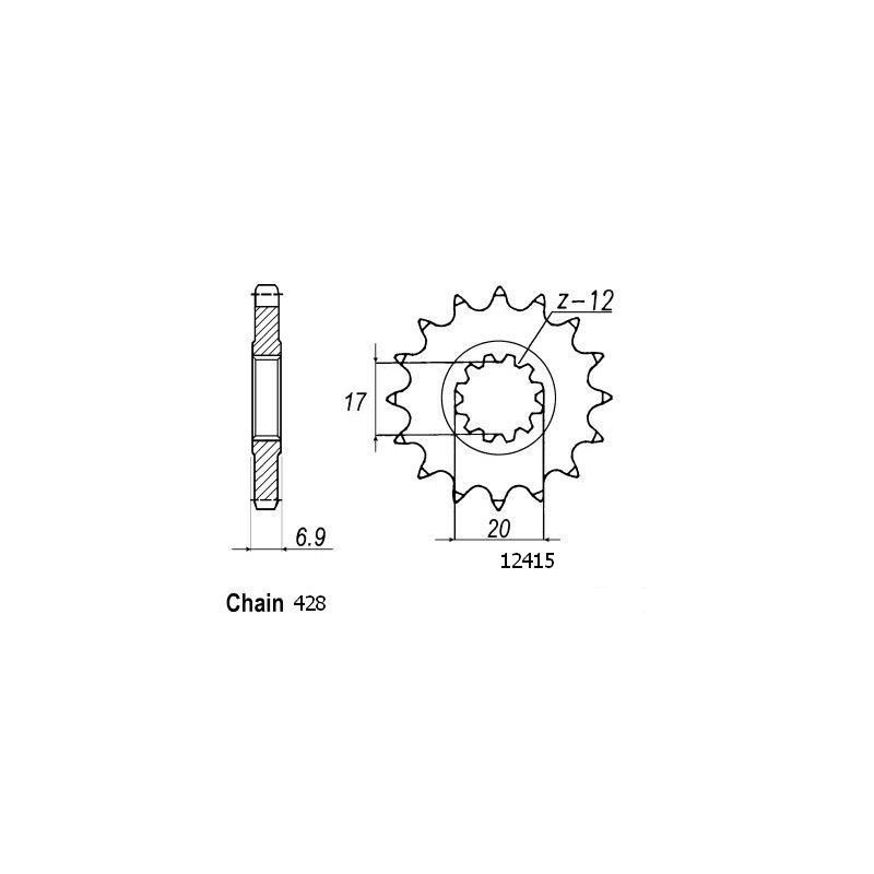 Pignone Hrd 50 - 428 - 12 Denti - Simile a JTF2415