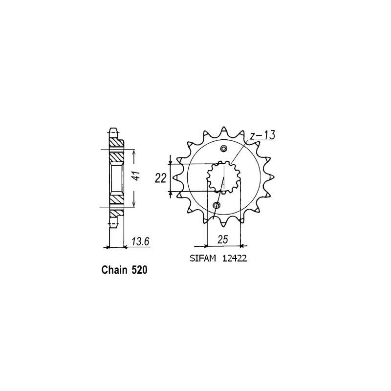 Pignone Xr 650 R 2000-2001 - 520 - 13 Denti - Simile a JTF1307