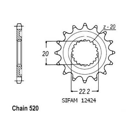 Pignone Yamaha Yzf/Wrf 250 2001-0 - 520 - 12 Denti - Simile a JTF1590