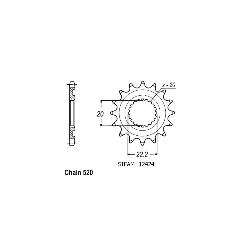 Pignone Yamaha Yzf/Wrf 250 2001-0 - 520 - 14 Denti - Simile a JTF1590