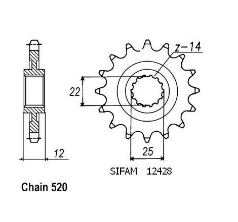 Pignone Gas-gas 200/250/300 Ec - 520 - 12 Denti - Simile a JTF715