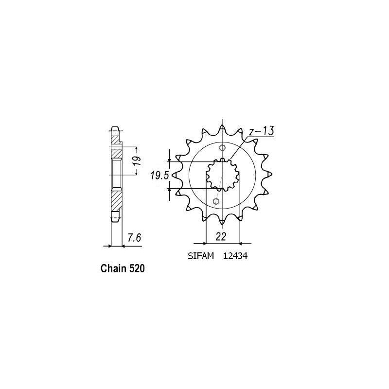 Pignone Quad 400 Kfx/Ltz - 520 - 13 Denti - Simile a JTF1401