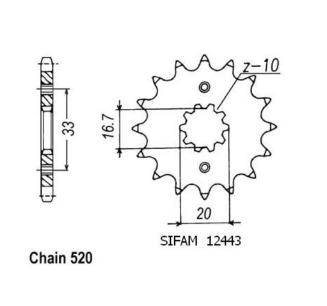 Pignone Kx-f/Rm-Z 250 2004 - 520 - 13 Denti - Simile a JTF430