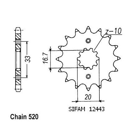 Pignone Kx-f/Rm-Z 250 2004 - 520 - 13 Denti - Simile a JTF430