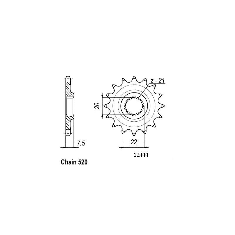 Pignone Crf 250 X/R 2004 - 125 Cr 2004 - 520 - 13 Denti - Simile a JTF1323