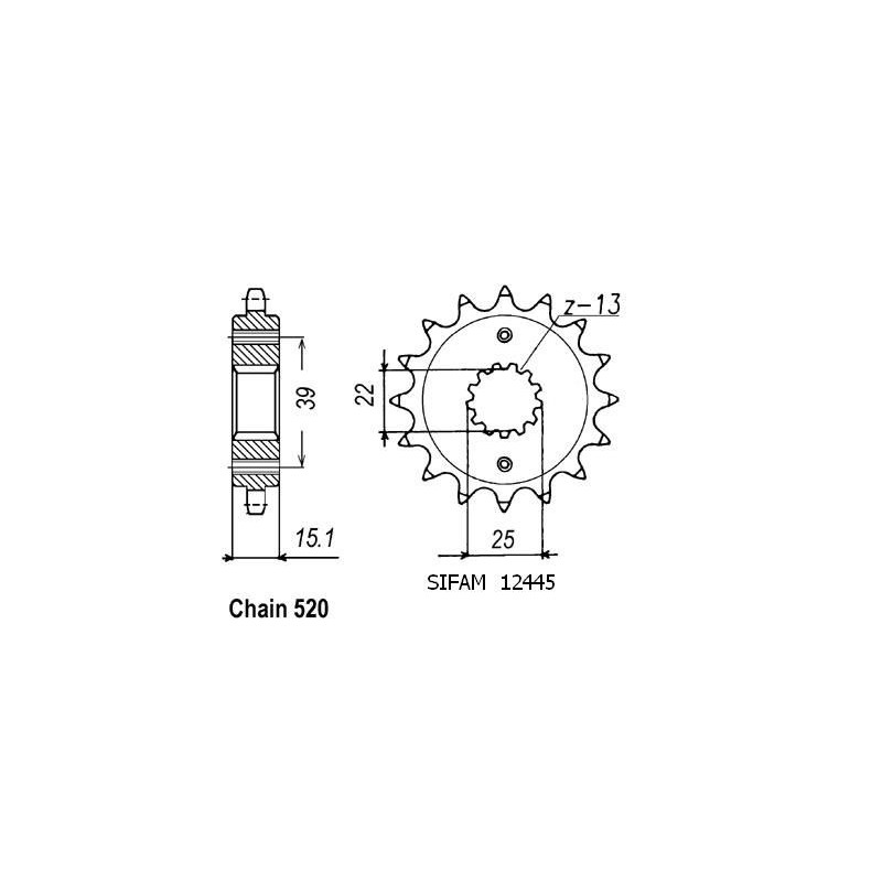 Pignone Kxr 250 2003-2004 - 520 - 13 Denti - Simile a JTF1042