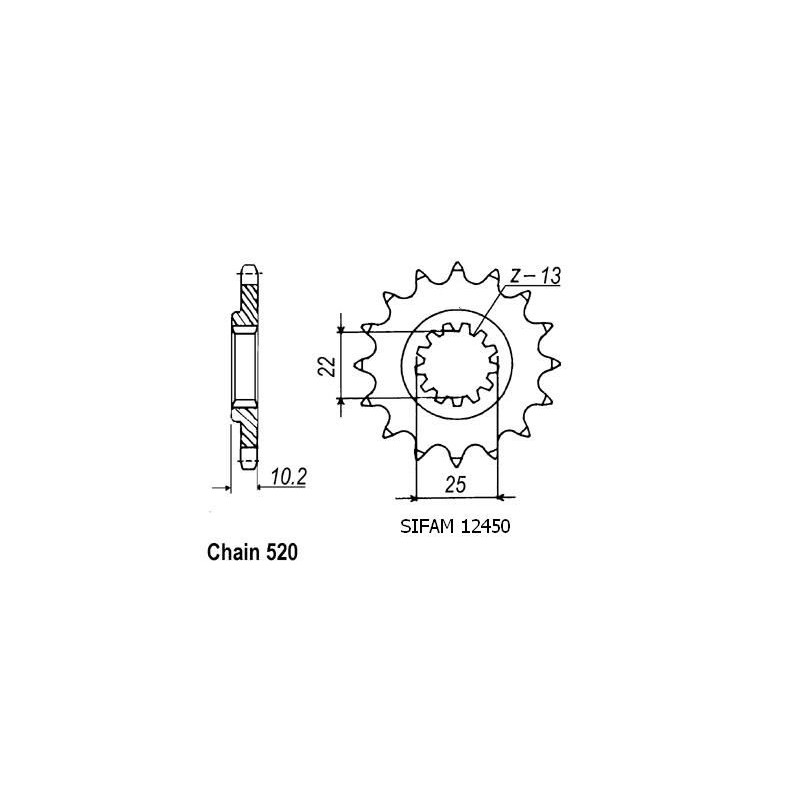 Pignone Kawasaki Ksf 250 Mojave - 520 - 12 Denti - Simile a JTF1503