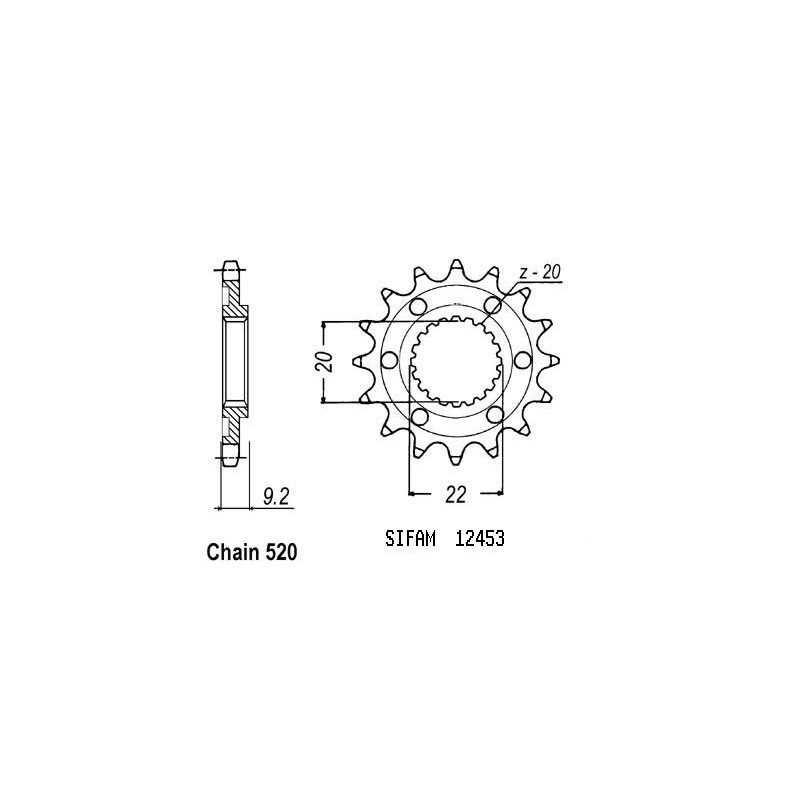 Pignone Kawasaki Kx-f 250 2006 - 520 - 13 Denti - Simile a JTF1446