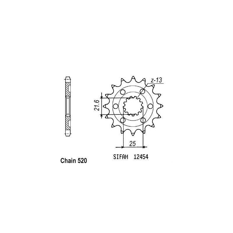 Pignone Kawasaki Kx-f 450 2006 - 520 - 14 Denti - Simile a JTF1565