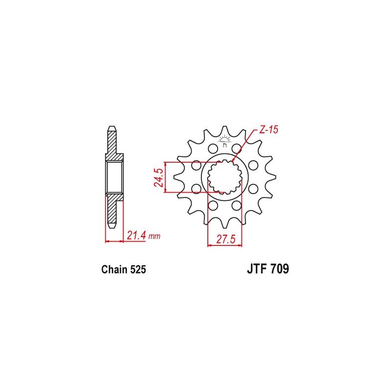 Pignone Aprilia 750 Shiver 2008 - 525 - 15 Denti- Simile a JTF709