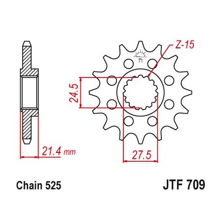 Pignone Aprilia 750 Shiver 2008 - 525 - 15 Denti- Simile a JTF709