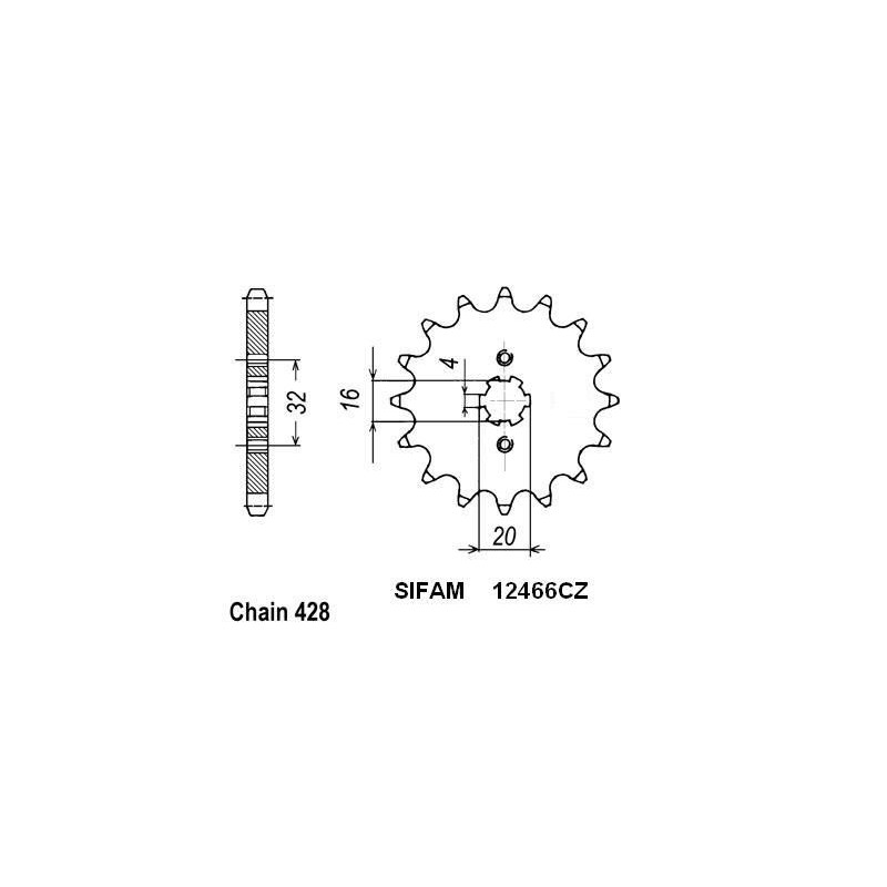 Pignone Yamaha Yzf 125 R 2008 - 428 - 15 Denti- Simile a JTF1550