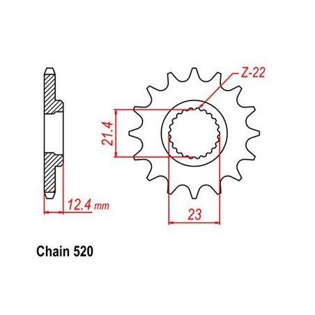 Pignone Yamaha Yfm 250 Raptor - yfm 250 raptor - 520 - 15 Denti- Simile a JTF1593