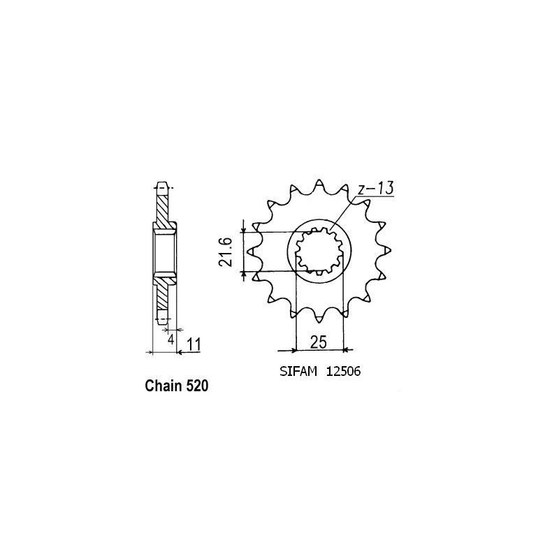 Pignone Racing - Yzf R6 1999-2006 - 520 - 14 Denti- Simile a JTF1581