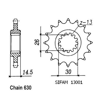 Pignone Cb 750 Kz Rc01 1979 - 630 - 15 Denti- Simile a JTF330