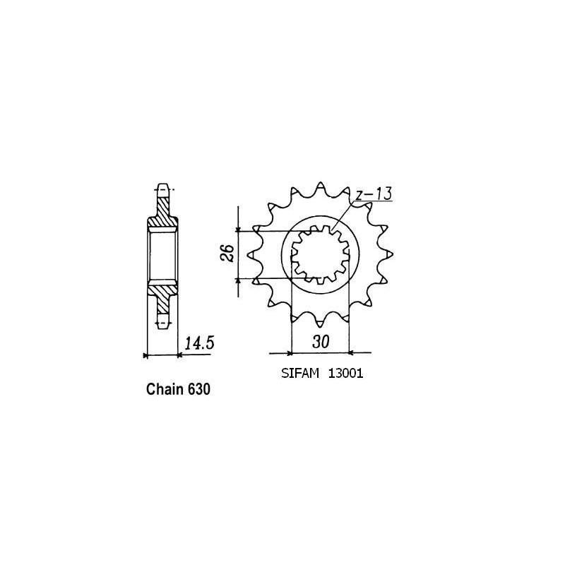 Pignone Cb 750 Kz Rc01 1979 - 630 - 15 Denti- Simile a JTF330