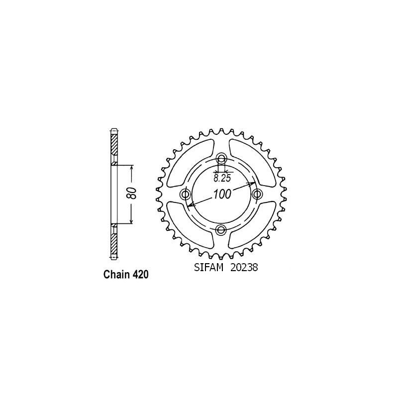 Corona All Honda Xr 80 1985-2001 - 420 - 47 Denti - Simile a JTA214