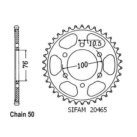 Corona Gr 650 1983-1985 - 530 - 38 Denti - Simile a JTR816