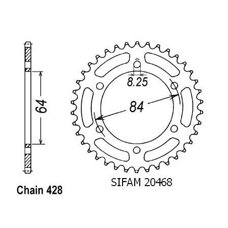 Corona Dr 125 S 1980-1985 - 428 - 47 Denti - Simile a JTR809