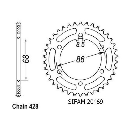 Corona Ar 125 1984-1987 - 428 - 36 Denti - Simile a JTR468