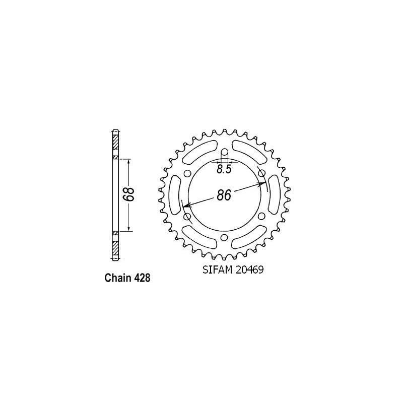 Corona Ar 125 1984-1987 - 428 - 36 Denti - Simile a JTR468