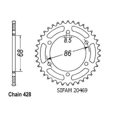 Corona Ar 125 1984-1987 - 428 - 36 Denti - Simile a JTR468