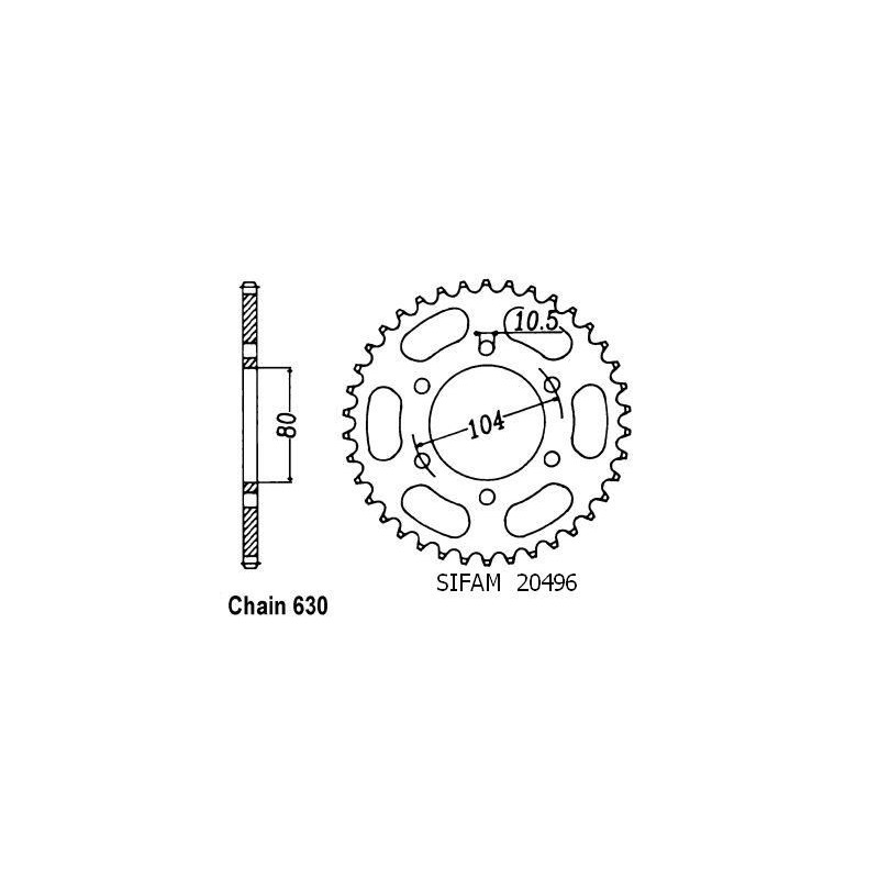 Corona Gpz 750 Unitrack 1983 - 630 - 38 Denti - Simile a JTR501