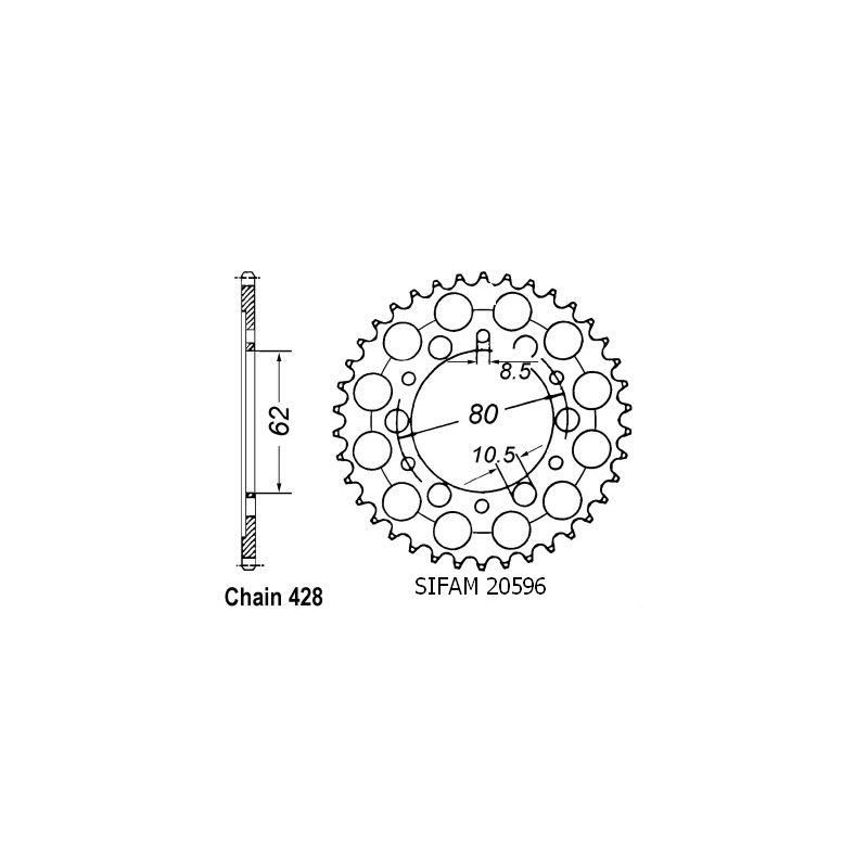 Corona Dt 125 E 1978-1979 - 428 - 37 Denti - Simile a JTR842