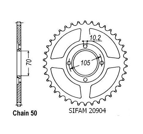 Corona Cb 360 F 1973-1976 Cb 400 F 1975-1979 - 530 - 38 Denti - Simile a JTR278