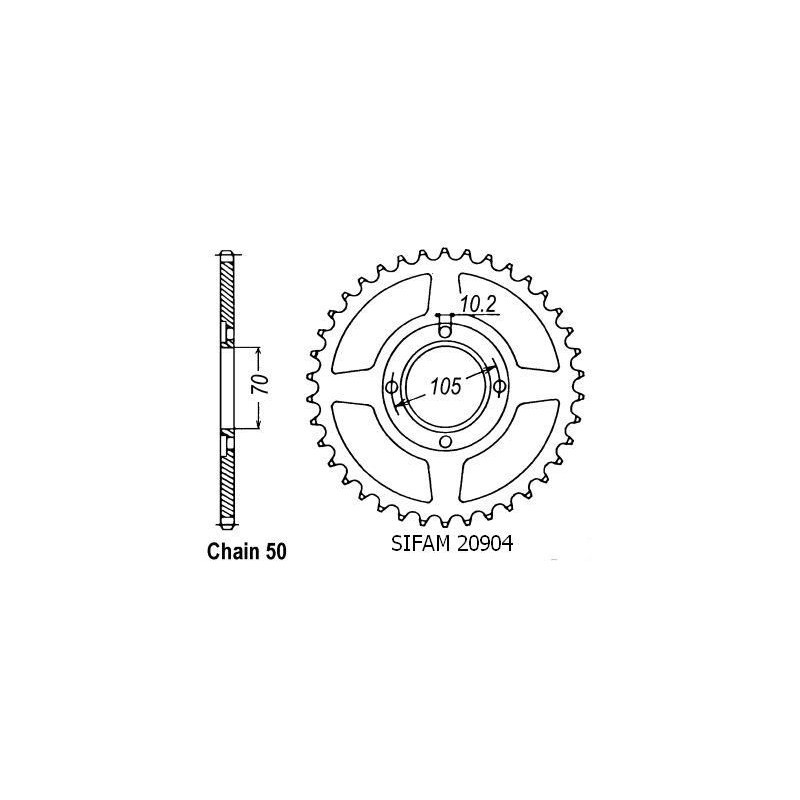 Corona Cb 360 F 1973-1976 Cb 400 F 1975-1979 - 530 - 38 Denti - Simile a JTR278