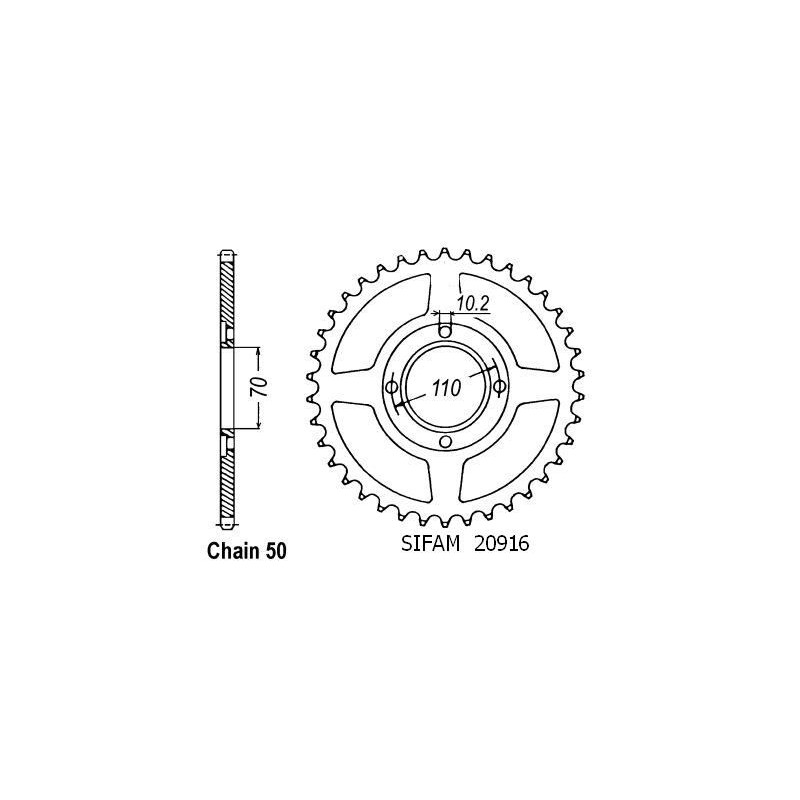 Corona Cb 400 T 1977-1980 - 530 - 36 Denti - Simile a JTR246