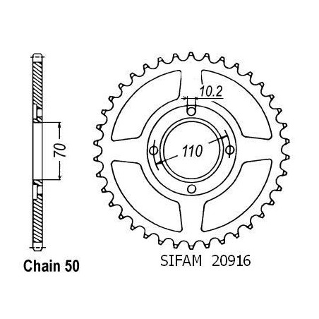 Corona Cb 400 T 1977-1980 - 530 - 36 Denti - Simile a JTR246