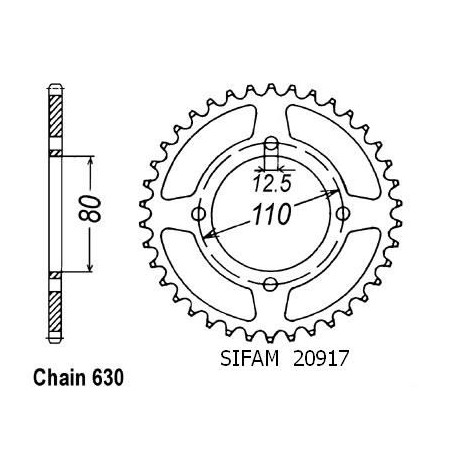 Corona Cb 750 Four 1978 - 630 - 41 Denti - Simile a JTR333