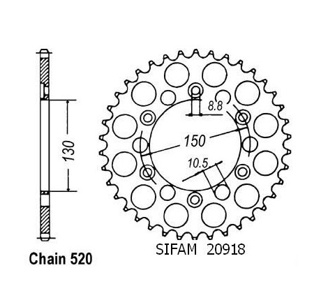 Corona All Honda Xr 500 R 1981-1985 - 520 - 48 Denti - Simile a JTA305