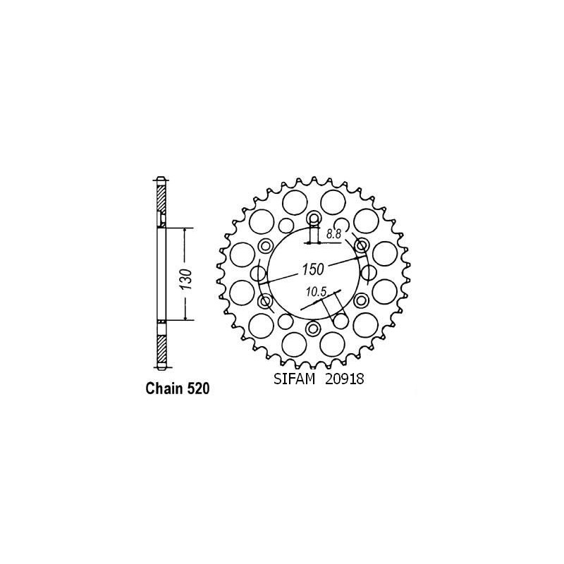 Corona All Honda Xr 500 R 1981-1985 - 520 - 48 Denti - Simile a JTA305