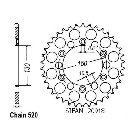 Corona All Honda Xr 500 R 1981-1985 - 520 - 48 Denti - Simile a JTA305