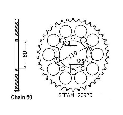 Corona Cbr 1000 F 1996-1998 - 530 - 41 Denti - Simile a JTR1334