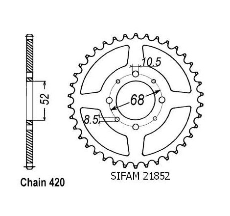 Corona 80 Ae/Ar 1981-1993 - 420 - 43 Denti - Simile a JTR801