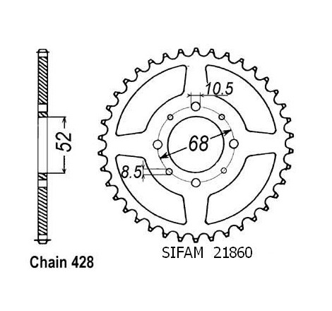 Corona Gt/Rg 80 1981-1982 - 428 - 40 Denti - Simile a JTR802