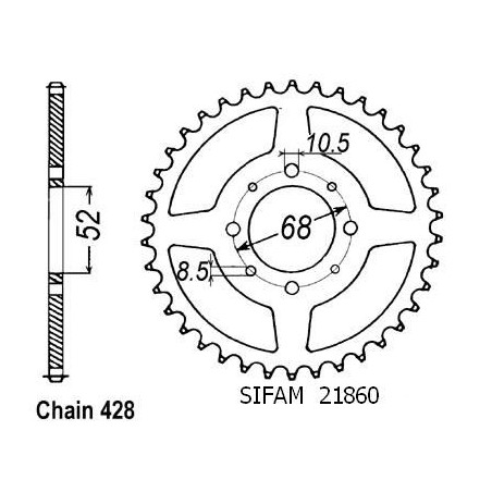 Corona Gt/Rg 80 1981-1982 - 428 - 40 Denti - Simile a JTR802