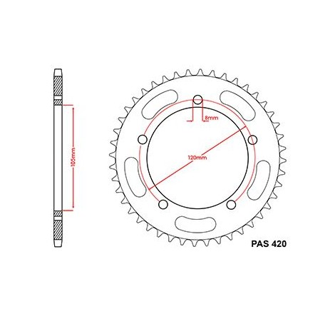 Corona Gilera 50 Eaglet 1998 - 420 - 44 Denti - Simile a JTR2068