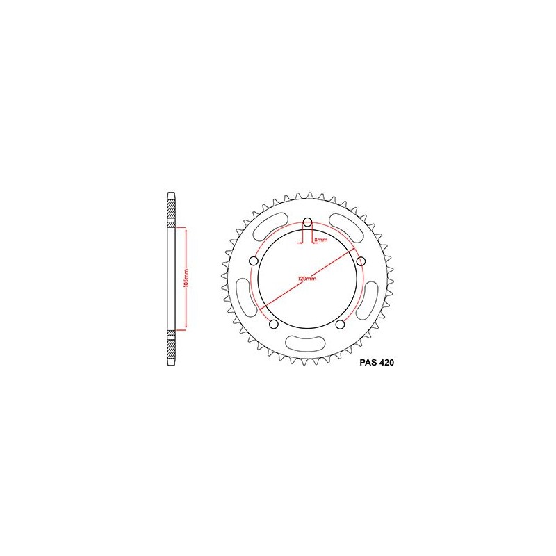 Corona Gilera 50 Eaglet 1998 - 420 - 44 Denti - Simile a JTR2068